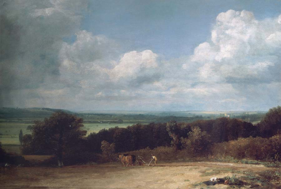 A ploughing scene in Suffolk